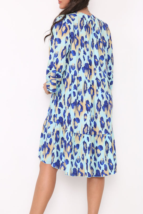 Leopard Tiered Smock Dress - Miss Glossy Wholesale UK