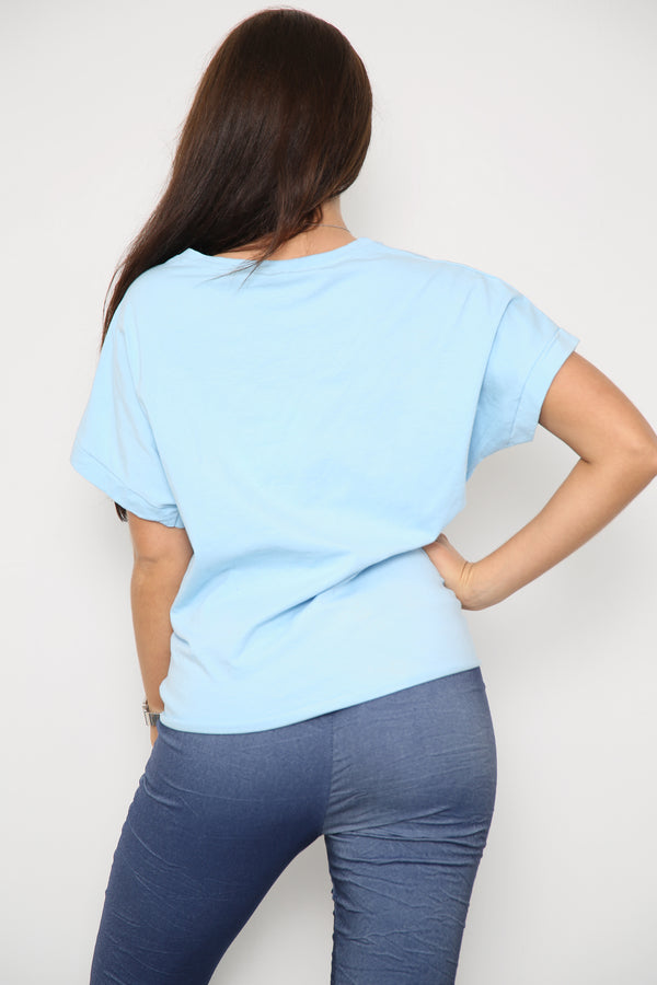 Tie Front T-Shirt - Miss Glossy Wholesale UK